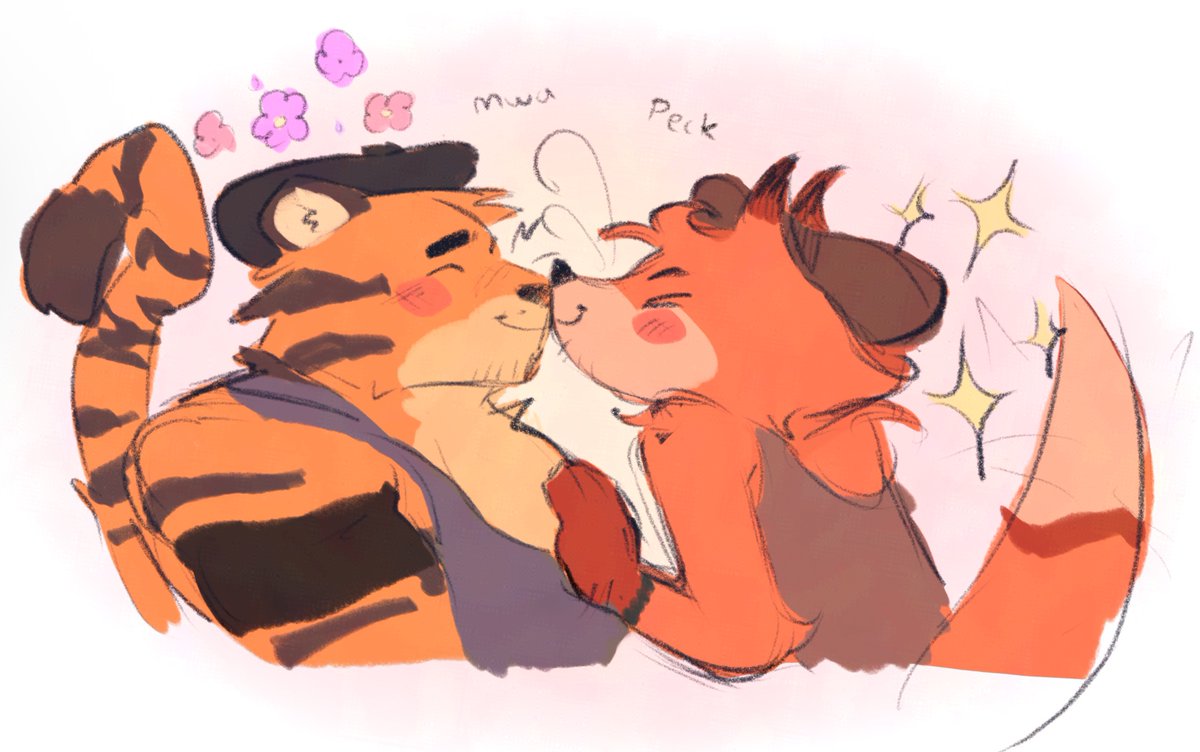 By popular demand, Tigry and felix exchanging in a bro to bro platonic friendship ritual !!!