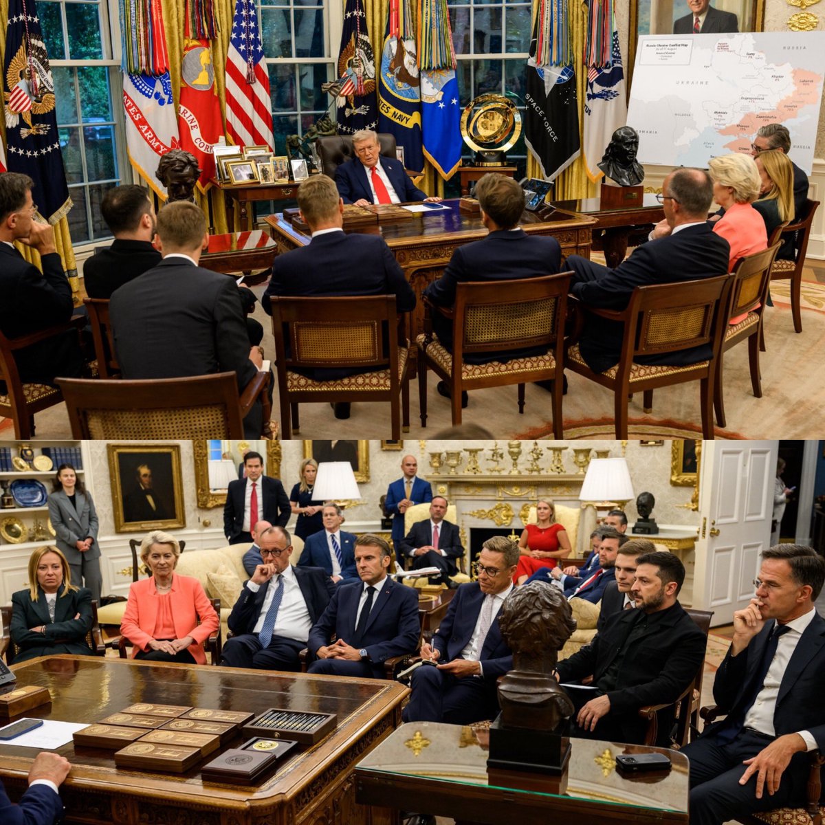 صورة تلخص لك الوضع الراهن ، بدلاً من كسب ود أطراف سهلة ركز على الأقوى نفوذاً والباقي لا يهم ! ترامب فعلياً ملك الصور التاريخيك