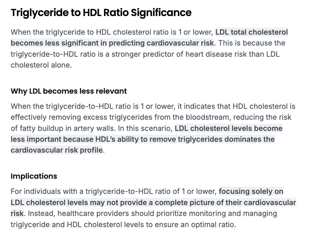 Linda Hagge (@lind25033) on Twitter photo <a href="/Marion436842126/">Marion Holman</a> What astonishes me is that in 30 seconds on a search engine, people could find out from any AI that high LDL results in longer life, and that triglyceride/HDL ratio is actually the important number, not LDL. Your doctor is drop dead ignorant, people. <a href="/Marion436842126/">Marion Holman</a> What astonishes me is that in 30 seconds on a search engine, people could find out from any AI that high LDL results in longer life, and that triglyceride/HDL ratio is actually the important number, not LDL. Your doctor is drop dead ignorant, people.