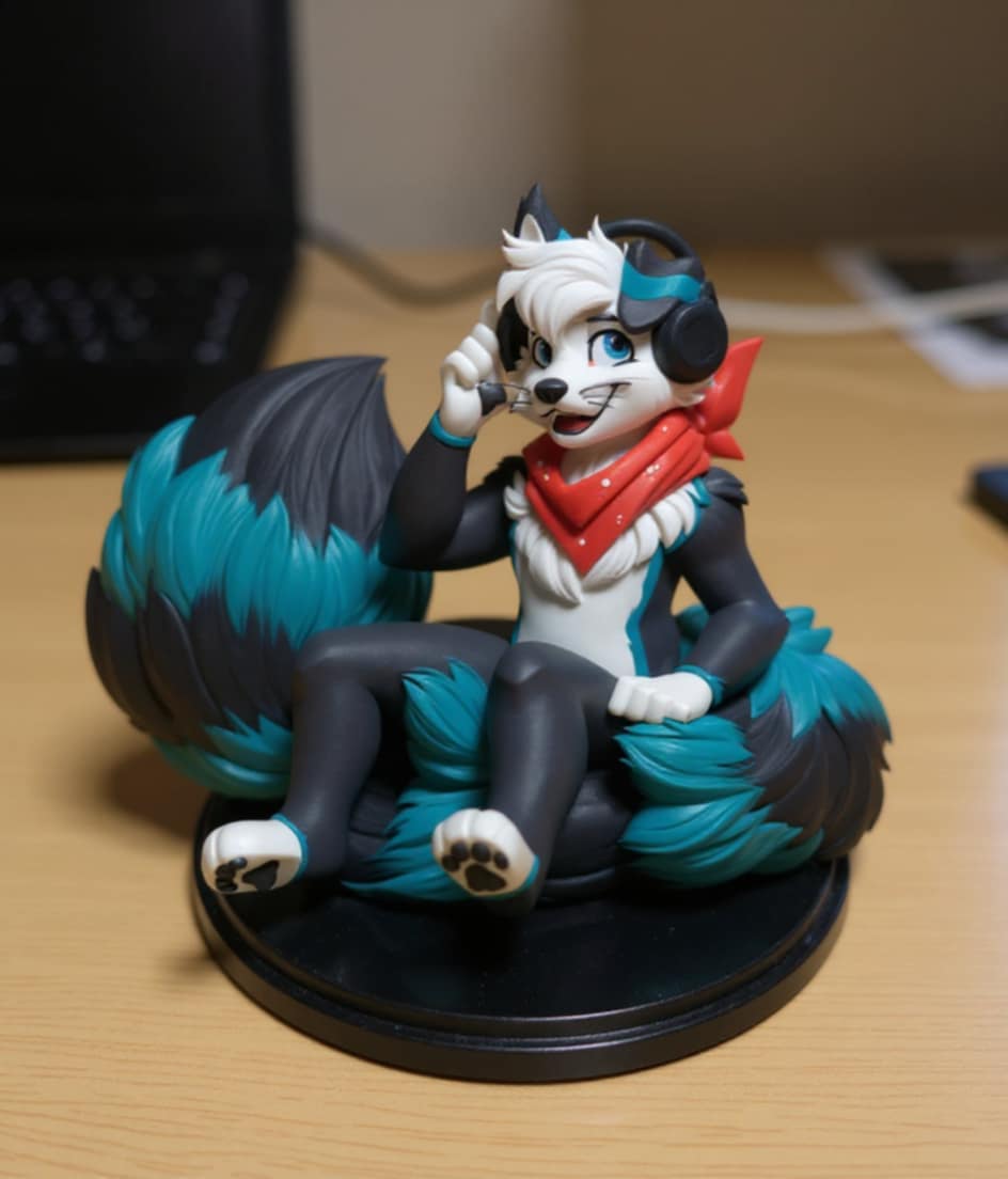 I know we all hate AI but this is so Damn cute!!! Ksbfksbfk 

#furryfandom #fursona #AIGenerated