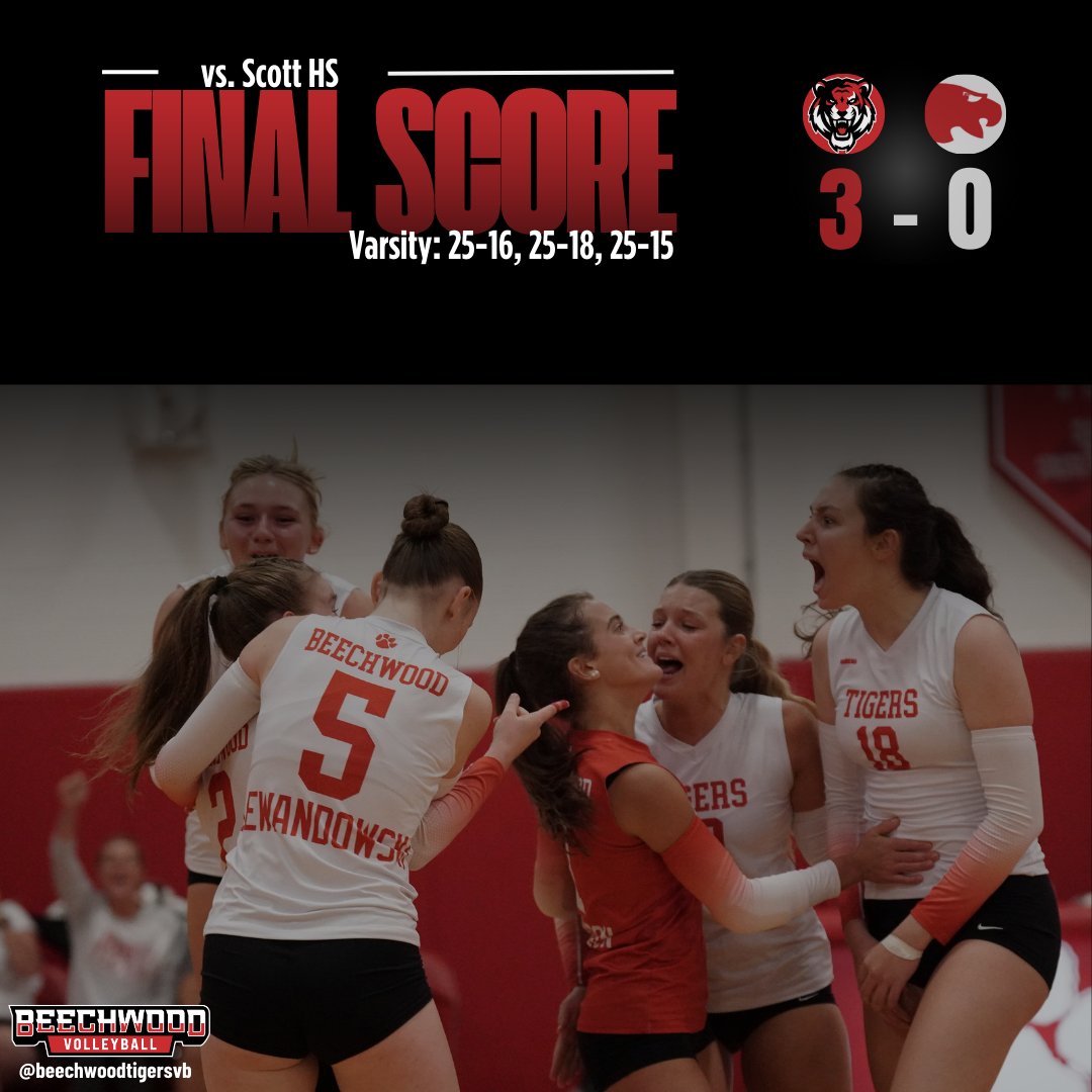 BeechwoodVB's tweet image. ๐งนStraight sweep for Varsity, JV, and Freshman tonight against Scott! ๐๐ช
Way to kickoff the season, Tigers! #letsgotigers #programsweep