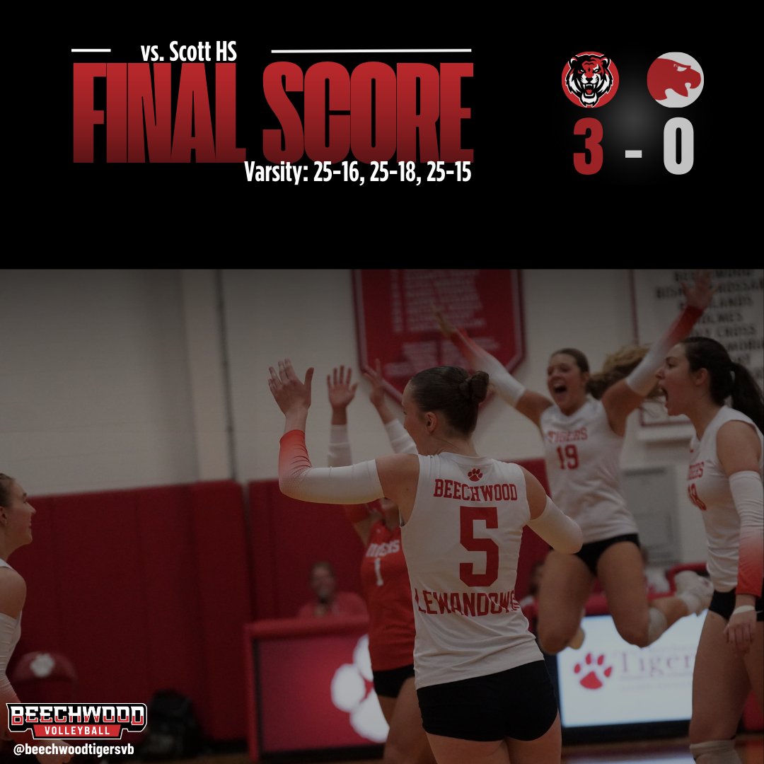 BeechwoodVB's tweet image. ๐งนStraight sweep for Varsity, JV, and Freshman tonight against Scott! ๐๐ช
Way to kickoff the season, Tigers! #letsgotigers #programsweep