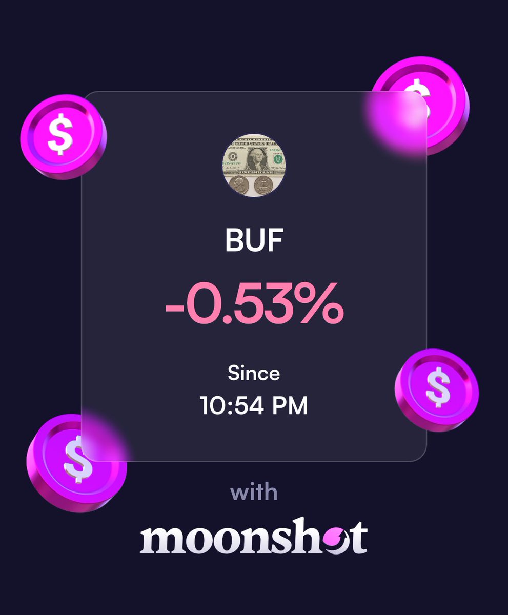 Bucck_50's tweet photo. Hey X!!! Day one of buck 50 coin (BUF)! Link below! I'm down 0.53% on Moonshot: https://t.co/fgpRAIljEI https://t.co/CNflIPrXWO