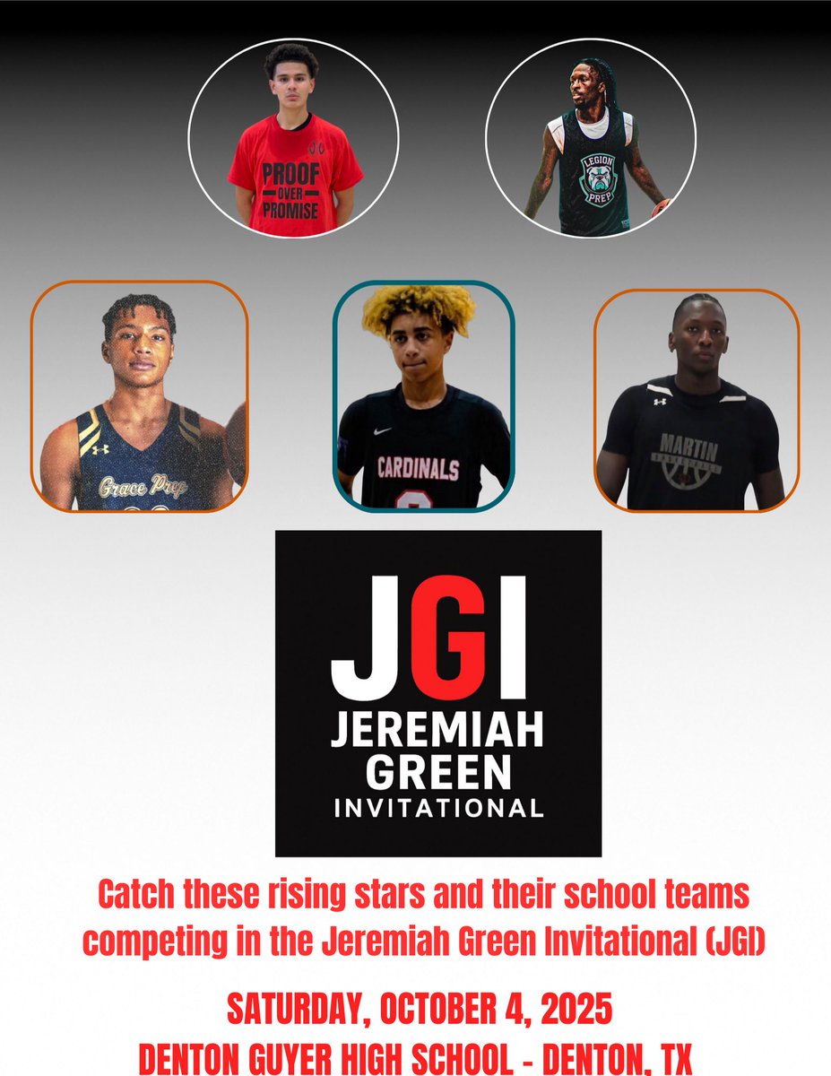Just a few prospects to know going into the Jeremiah Green Invitational. The JGI set to become one of the premier annual preseason varsity events!
<a href="/GuyerBasketball/">Wildcat Basketball</a> <a href="/LegionBHoops/">Legion Prep Hoops</a> <a href="/GracePrep_Hoops/">Grace Prep Basketball</a> <a href="/FWC_Hoops/">FWC Men's Basketball</a> <a href="/MartinWarriorBB/">Martin Warriors Basketball</a> <a href="/Marcus_Boyd11/">Marcus “MJ” Boyd</a> <a href="/TexasLott/">Texas Lott</a> <a href="/JNyakundi2026/">Jeremy Nyakundi</a> <a href="/KingSolomon_tv/">Solomon Lawyer Bradshaw (“Drago9)</a>