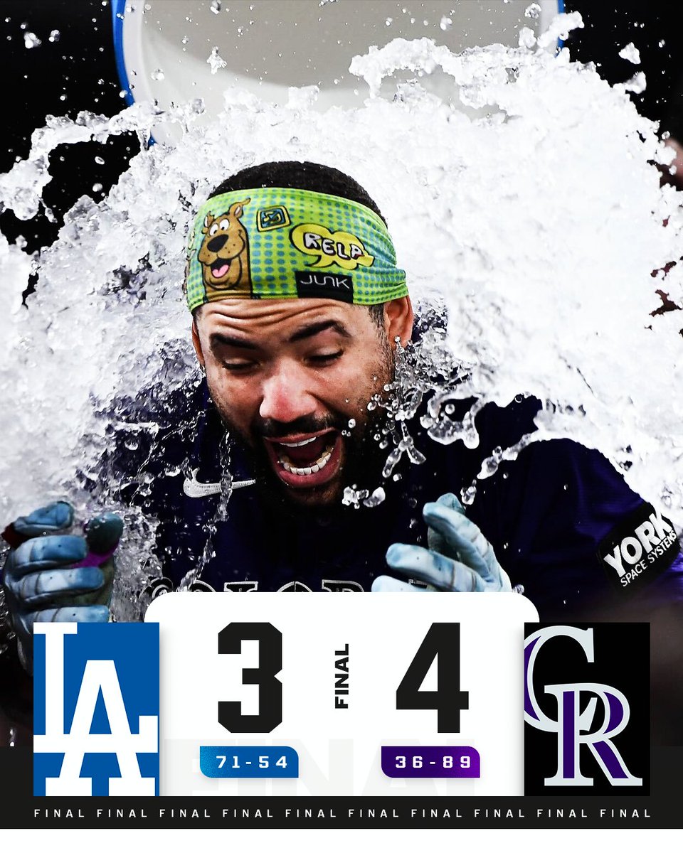 MLB's tweet photo. The @Rockies walk it off for their fourth consecutive win! https://t.co/f4S8kik4Dq