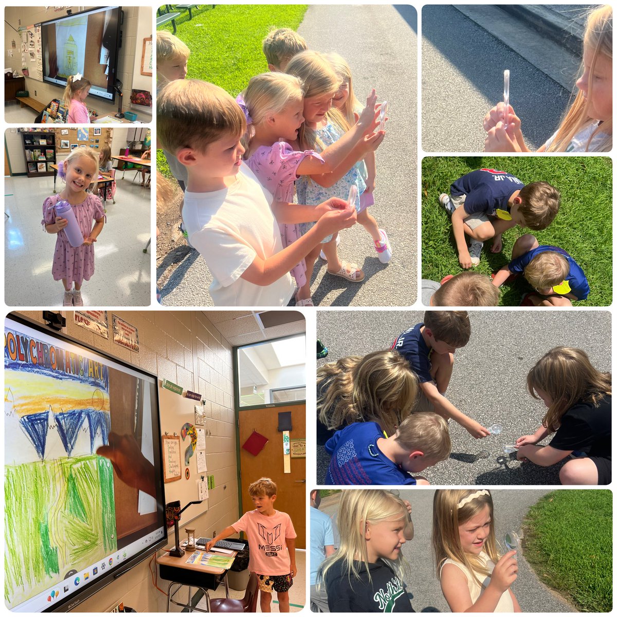 Mrs. Riley (@mrsriley_mves) on Twitter photo First graders demonstrated and created monochromatic and polychromatic pictures then tracked down rainbows 🌈 with prisms. #NatureofColor <a href="/MysterySci/">Mystery Science</a> First graders demonstrated and created monochromatic and polychromatic pictures then tracked down rainbows 🌈 with prisms. #NatureofColor <a href="/MysterySci/">Mystery Science</a>