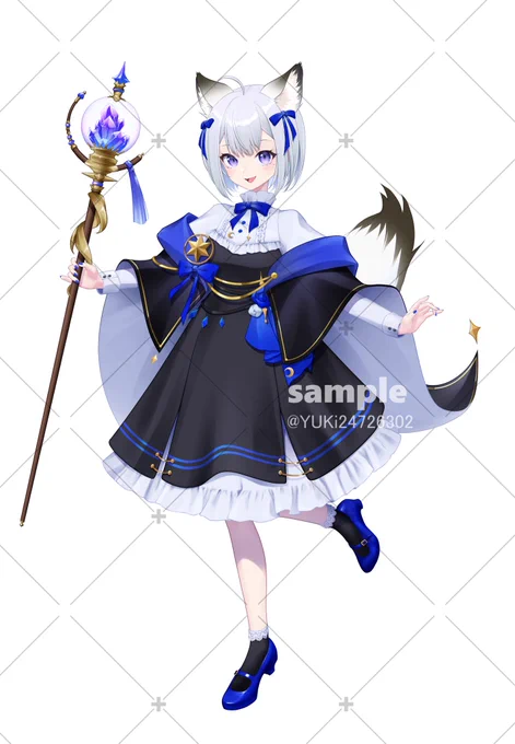 【お仕事】 17ライバーの白狼るる様(#HakurouRuru )のキービジュアルを描かせていただきました 是非17に遊びに来てください