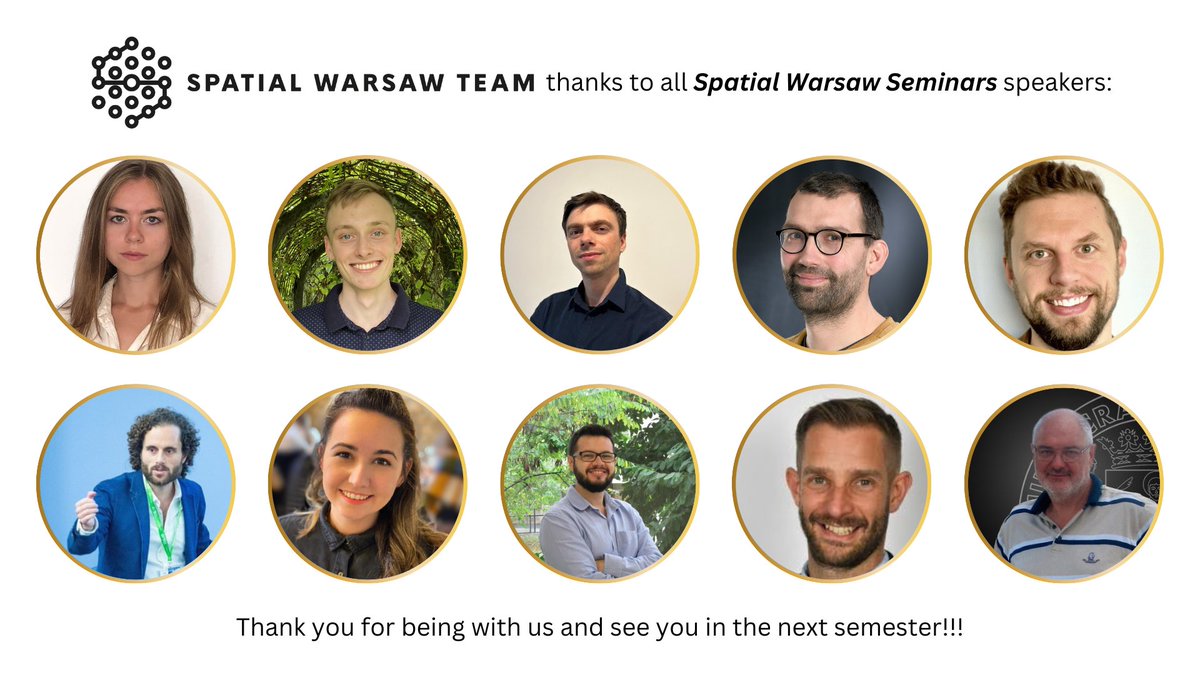 While having last days of vacation (and preparing for new season of #spatialwarsawseminar) we want to express our sincere gratitude to all Season 3 speakers and invite you all to watch these incredible talks again:
🍿shorturl.at/fTqTz
See you soon in new semester ;)