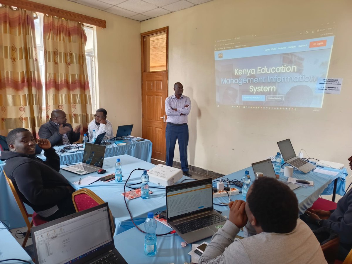 KEMI_KENYA's tweet photo. KEMI is hosting a 5-day KEMIS training workshop at DTI Naivasha, led by Mr. Francis Karanja from the Ministry of Education. The goal: develop a training manual for KEMIS. Participants include officers from MoE, KEMI, and Konza Technopolis. #EducationData #KEMIS #Kenya https://t.co/nUS5V8LODI