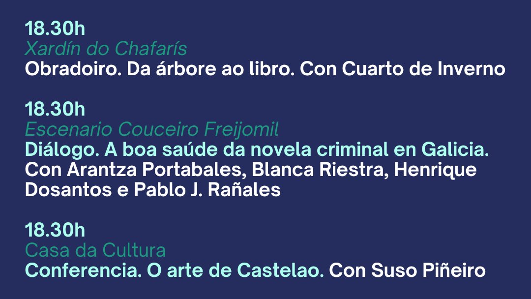 POESÍA, MÚSICA E ENCONTROS LITERARIOS
〰️ Domingo 24 de agosto · Varios espazos da vila · Desde as 12h 〰️