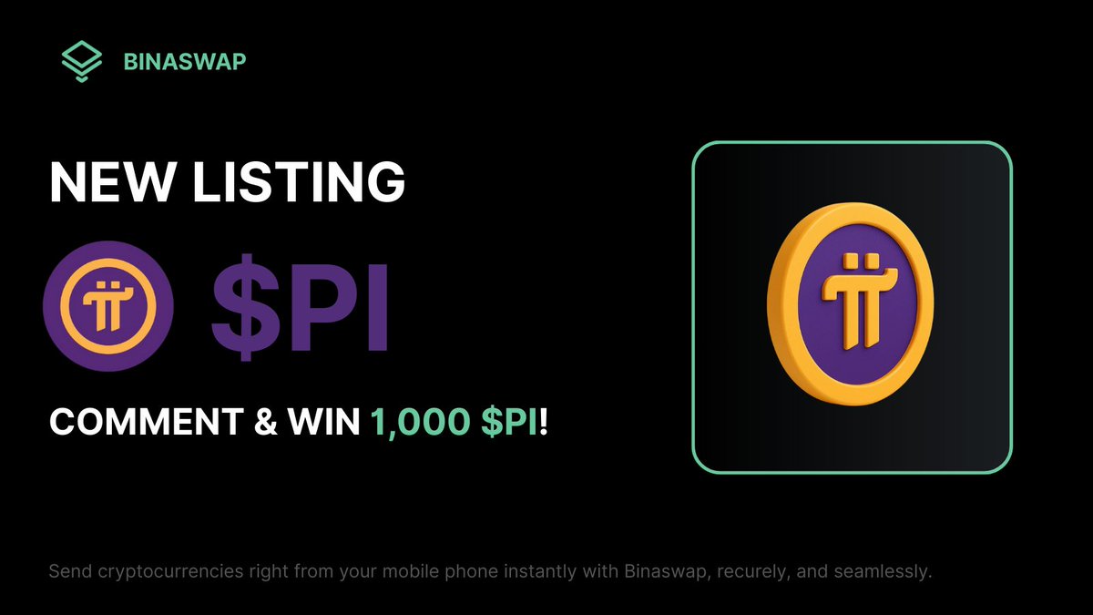📢NEW LISTING

We’re excited to announce that our ecosystem has grown with the addition of one more mobile mining coin starting today!

Users can start trading $PI at 08:30 UTC on August 13.

To celebrate, we’re giving away 1,000 $PI to 10 users who comment the correct total