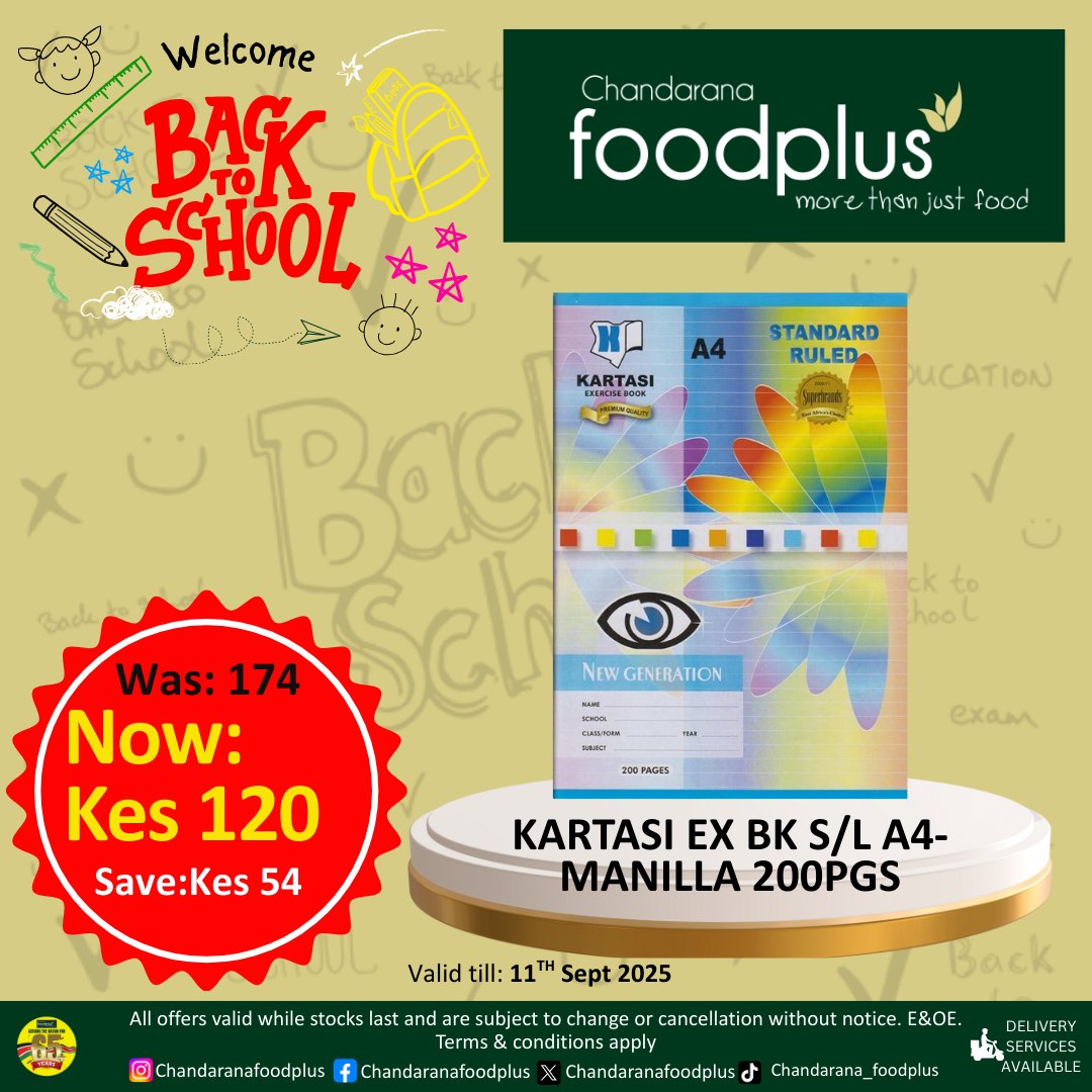 ChandaranaSuper's tweet image. School days are back, and so are the deals at Chandarana! Dive into our amazing back to school offers that will make your wallet smile. Don’t miss out on these smart savings while stocking up for the year ahead!#BackToSchool #ChandaranaDeals #SchoolSupplies #ShopSmart