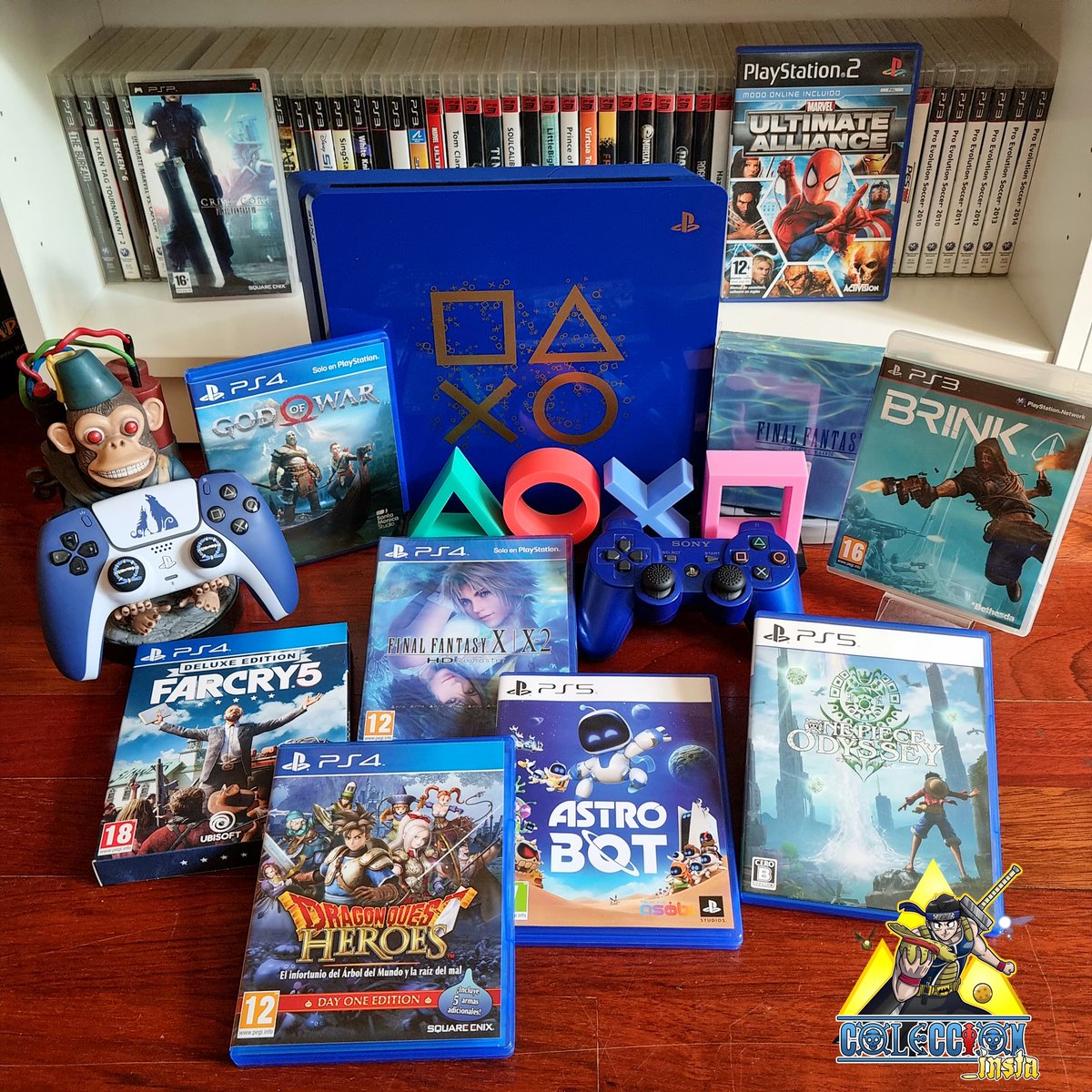 Coleccion_inst's tweet photo. Dentro del color azul, destaco sobretodo el Astrobot, flamante GOTY y el remaster del Final Fantasy X X-2.
También destacar la PS4 slim azul edición Days of Play que es, en mi opinión una de las ediciones mas chulas de PS4
#cosasdegamer https://t.co/PSIoRatv3Y