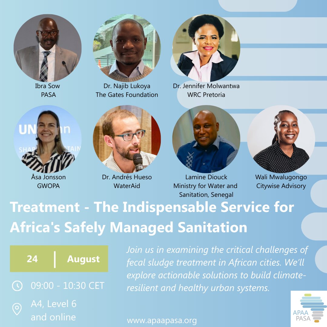 Next week at #WorldWaterWeek: Real solutions for the fecal sludge treatment crisis

The 1 City - 1 FSTP goal isn't just ambitious – it's ESSENTIAL 🎯 Don't miss this roadmap to transformation!

#LastChance #SanitationCrisis #AfricaWASH #ClimateResilience #Stockholm