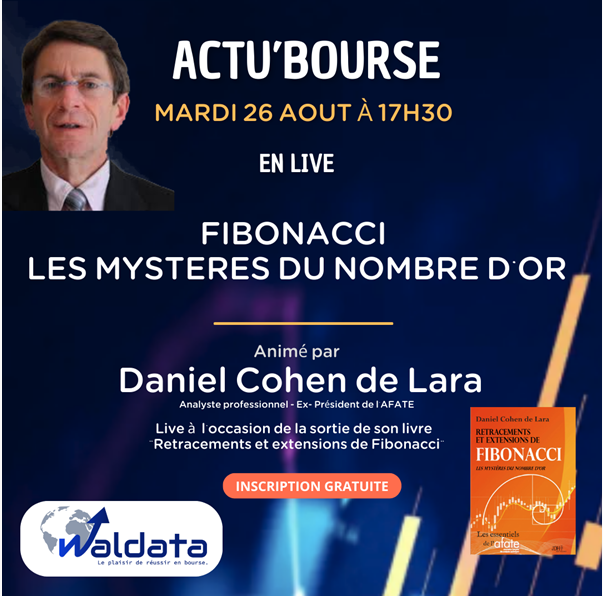 AfateNews's tweet photo. Rendez vous mardi 26 août à 17h30 pour le webinaire produit par WALDATA à l'occasion de la sortie du livre de D.Cohen de Lara "Retracements et extensions de Fibonacci". Au programme: exemples et stratégies d'utilisation. 
Inscription : https://t.co/YK4HN0r85I
#afate #fibonacci https://t.co/jMXlq1MRpV