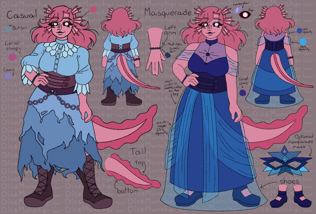 Finally made a reference of my babygirl!!!

Her name is Azura, she’s my jrwi riptide oc and she is an axolotl flavored triton! She is a pirate and i adore her <333

Making a reference for her sister next because i lowkey forgor how much I like drawing them 🙏🙏🙏