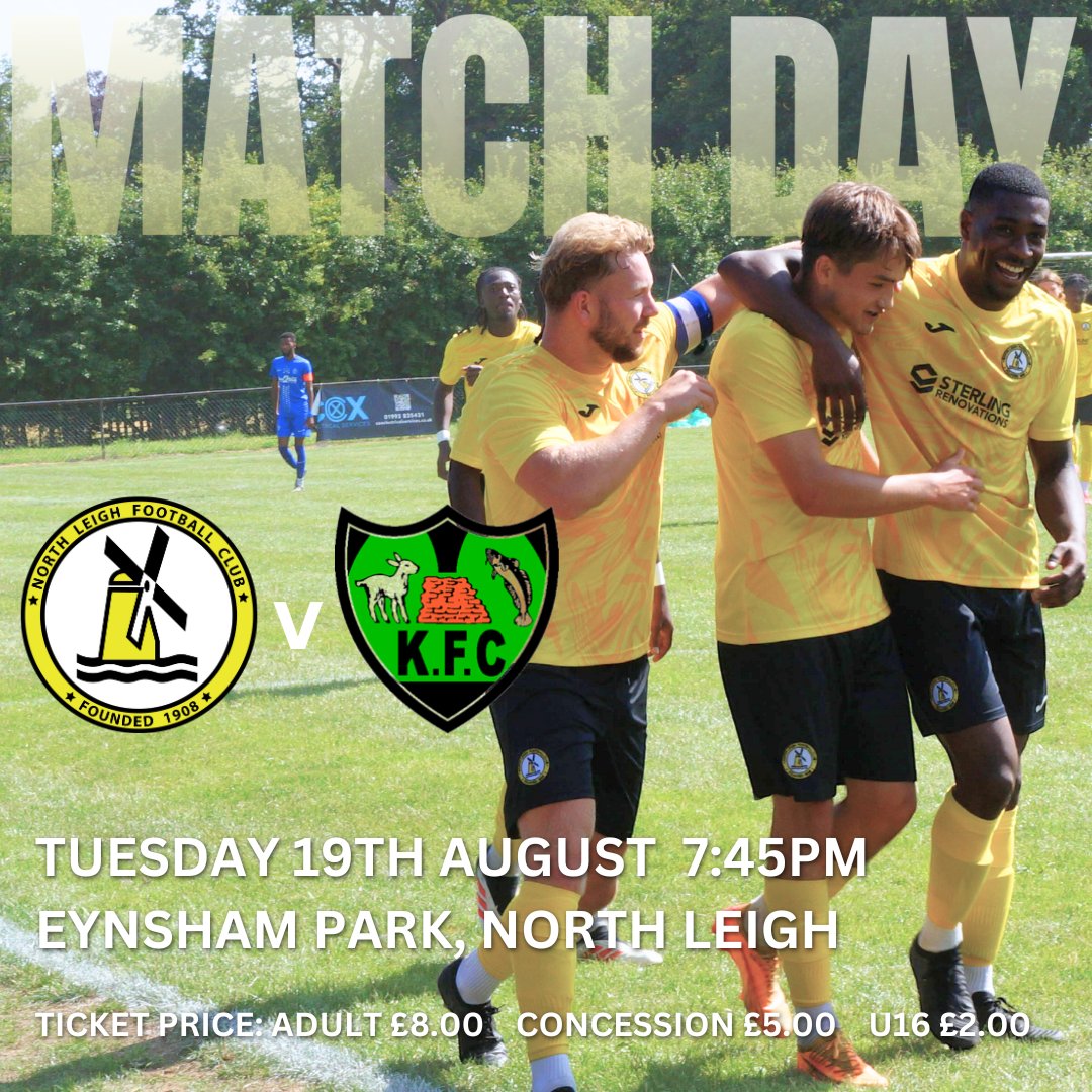 NorthLeigh_FC's tweet photo. ITS MATCHDAY
The first team take on local rivals @kidlingtonfc tonight at Eynsham park, come along and support the Millers!
Kick of 7:45pm https://t.co/1gk2VIftyg