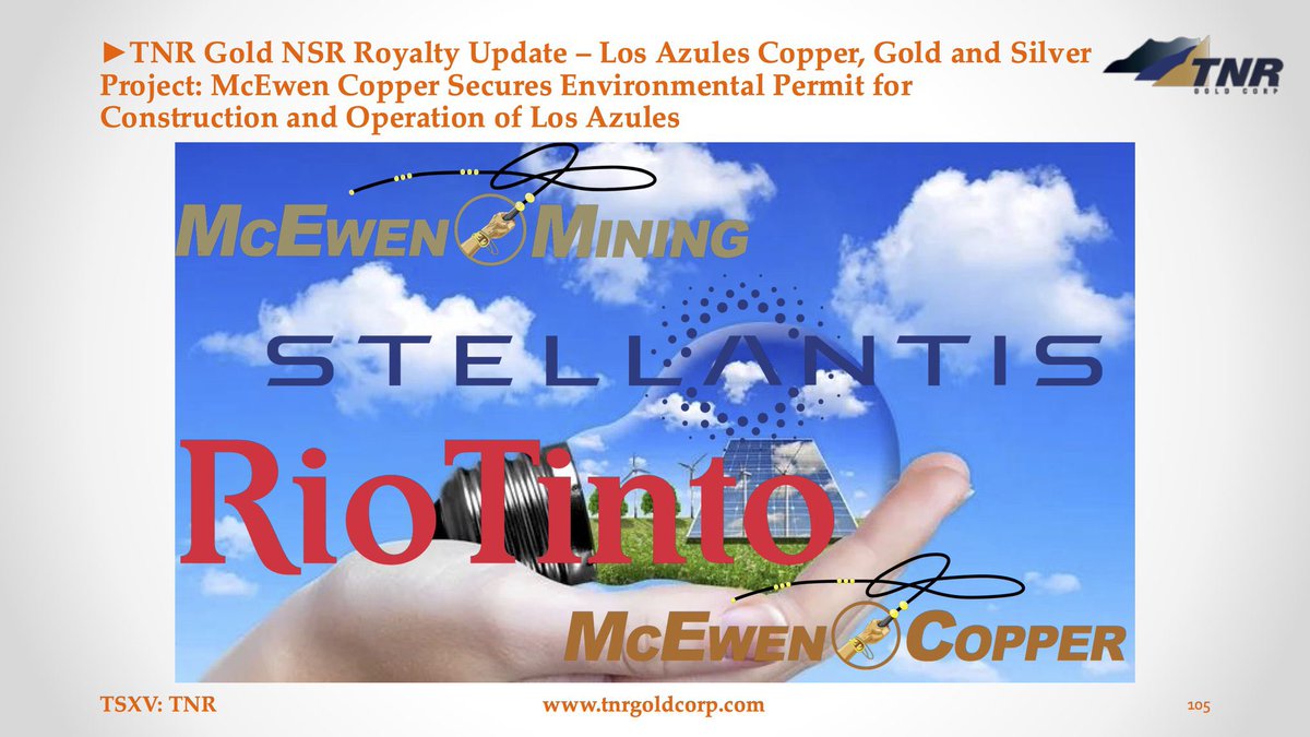 TNR Gold's Los Azules 0.36% NSR Royalty could be valued at US$30 million, based on Rob McEwen's estimations analysing the recent Osisko Gold Royalties deal with SolGold in Ecuador.
kirillklip.blogspot.com/2025/06/sincer…

$TRRXF #TNRGold🔋 $TNR.v  Royalties
Copper, Gold, Silver - Rio Tinto, EVs