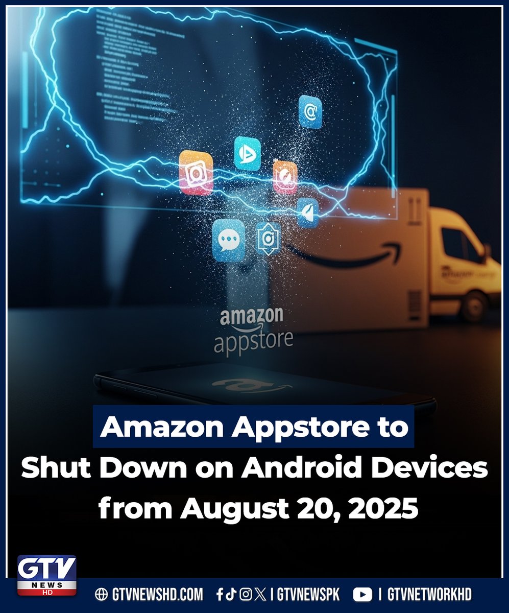 latestnews_off's tweet image. Amazon Appstore to Shut Down on Android Devices from August 20, 2025
gtvnewshd.com/tech/2025/08/1… 

#AmazonAppstore #AndroidApps #GooglePlayStore #AmazonUpdate #TechNews #AppSecurity #AmazonCoins #MobileApps #AppStoreShutdown #AndroidUpdate