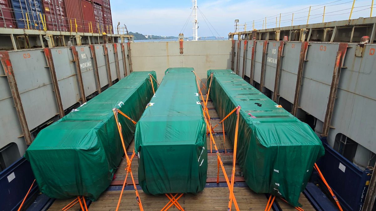 Denmark-headquartered Scan Global Logistics (SGL) has delivered 1,397 cu m worth of passenger bridges from Singapore to Vietnam, to be used at a new airport in the country.

bit.ly/3Vc82HW
 
#heavylift #projectcargo #projectlogistics #projectforwarding #logistics