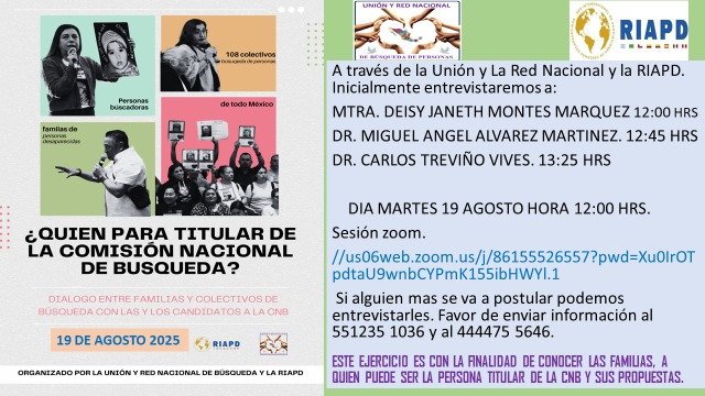 UnionyredRIAPD's tweet photo. Entrevistas a Postulantes para la titularidad de la CNB. Por parte de la @UnionyredRIAPD https://t.co/NnqmloQRuv