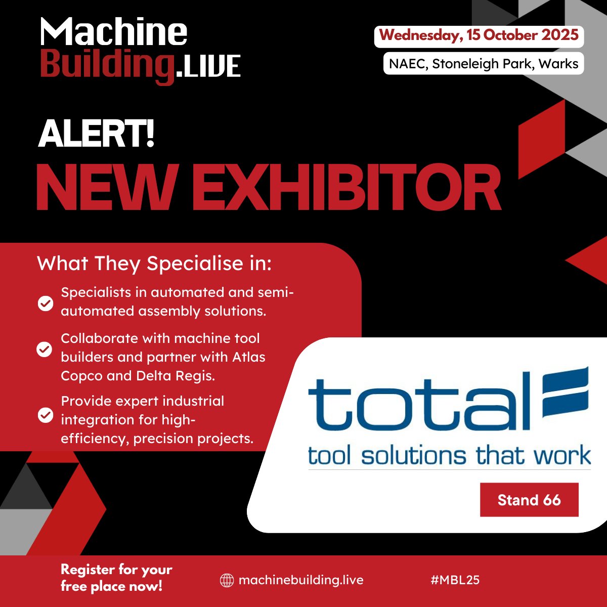 MachineBuilding.net (@machbuild) on Twitter photo We are delighted to welcome <a href="/TotalAirtool/">Total Air Tool Services</a> to MachineBuildingLive, taking place at the NAEC, Stoneleigh Park on 15 October 2025. Find out more here: bit.ly/3GHdsY7 Free to attend: bit.ly/4kQ9WbU
#MBL25 #engineering #ukmanufacturing We are delighted to welcome <a href="/TotalAirtool/">Total Air Tool Services</a> to MachineBuildingLive, taking place at the NAEC, Stoneleigh Park on 15 October 2025. Find out more here: bit.ly/3GHdsY7 Free to attend: bit.ly/4kQ9WbU
#MBL25 #engineering #ukmanufacturing