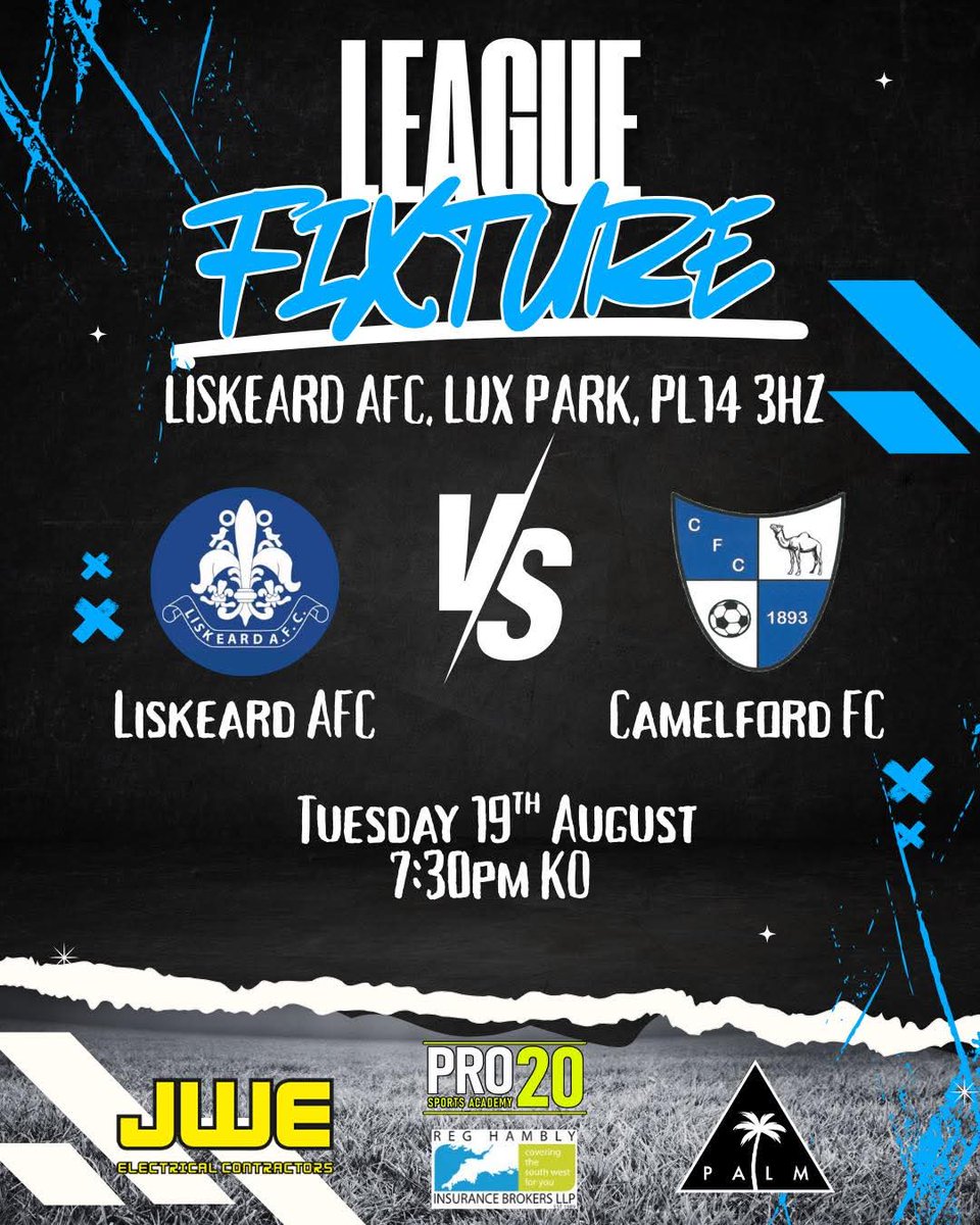 It's match day as we travel to <a href="/LiskeardAthlet1/">Liskeard Athletic</a> for a 7.30pm ko. Please come only and support the Camels.🐪💙
<a href="/swpleague/">WALTER C. PARSON PENINSULA LEAGUE</a> <a href="/swsportsnews/">South West Sports News</a> <a href="/Cornishfootball/">Dave Deacon</a> <a href="/KJMsport57/">Kevin Marriott</a> <a href="/ThePostSeries/">Post Series</a>