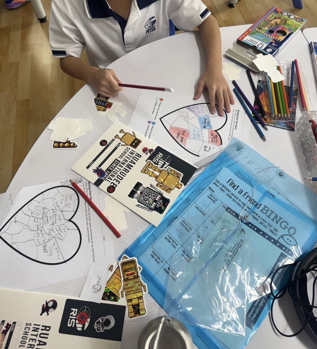 Creating our heart maps for writing!