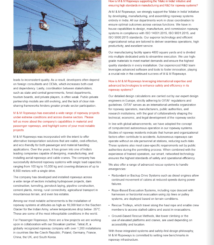 MMRopeways's tweet photo. 🚡 #Ropeways #MaterialHandlingRopeways #PassengerRopeways #MMRopeways #NBMCWInfrastructureConstructionMagazine https://t.co/TlkDH8978B