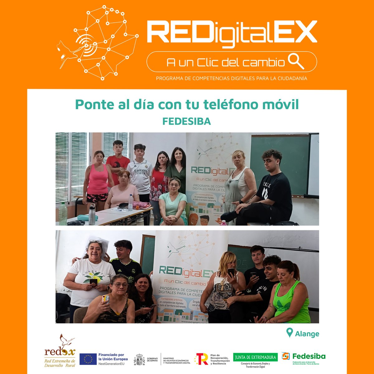 📱 En Alange se ponen al día con su teléfono móvil con la ayuda de Aurora Triviño, formadora digital de FEDESIBA.

👉 En el programa Colaborativo rural han aprendido a utilizar WhatsApp, emoticonos, QR, Stickers, texto, asistentes virtuales, ChatBot y mucho más. 

#REDigitalEX