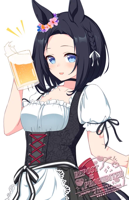 「トレーナーさんも一杯いかがですか?(※麦ジュース)」 #ウマ娘
