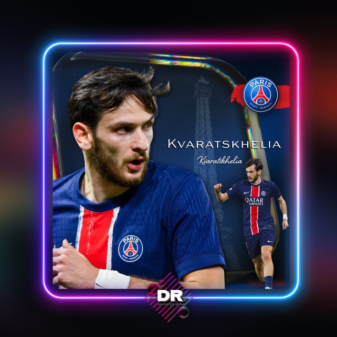 Does your football team need graphics done for the 25/26 season? ⚽️ 

At DR Graphics and Media I can make several graphics -to suit the way that your football team would like! 

Here is an example of Two Different concepts that I did of 
🎨 Khvicha Kvaratskhelia 🇬🇪

#NonLeague
