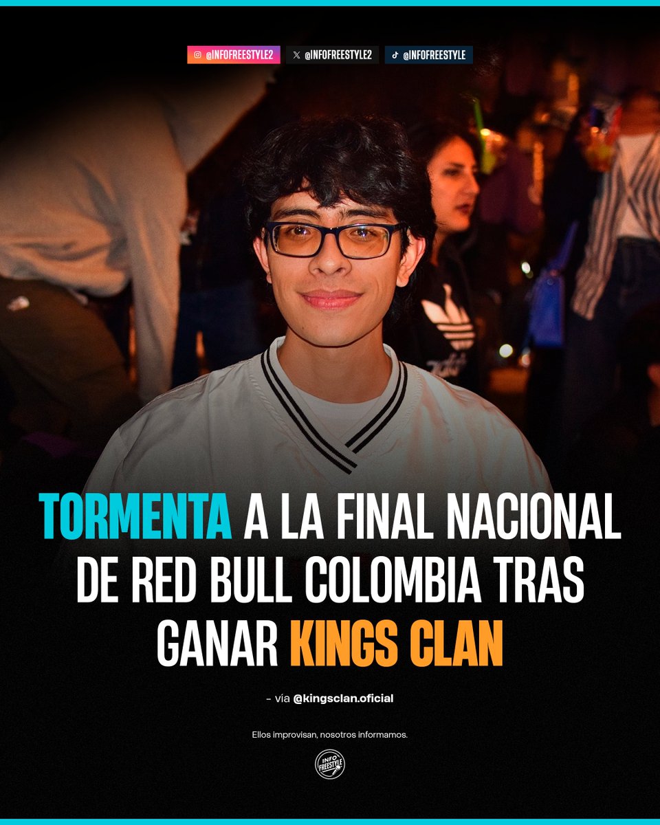 InfoFreestyle2's tweet photo. ¡A la Final Nacional! 🥇

El dia de hoy TORMENTA fue el campeón del cupo de Red Bull Batalla Colombia 🇨🇴 organizado por Kings Clan en Bogotá. 

Tormenta venció en la batalla final a Litch y está clasificado a la Final Nacional colombiana. 

#RedBullBatalla 🇨🇴 https://t.co/Rw4LPdJtLz