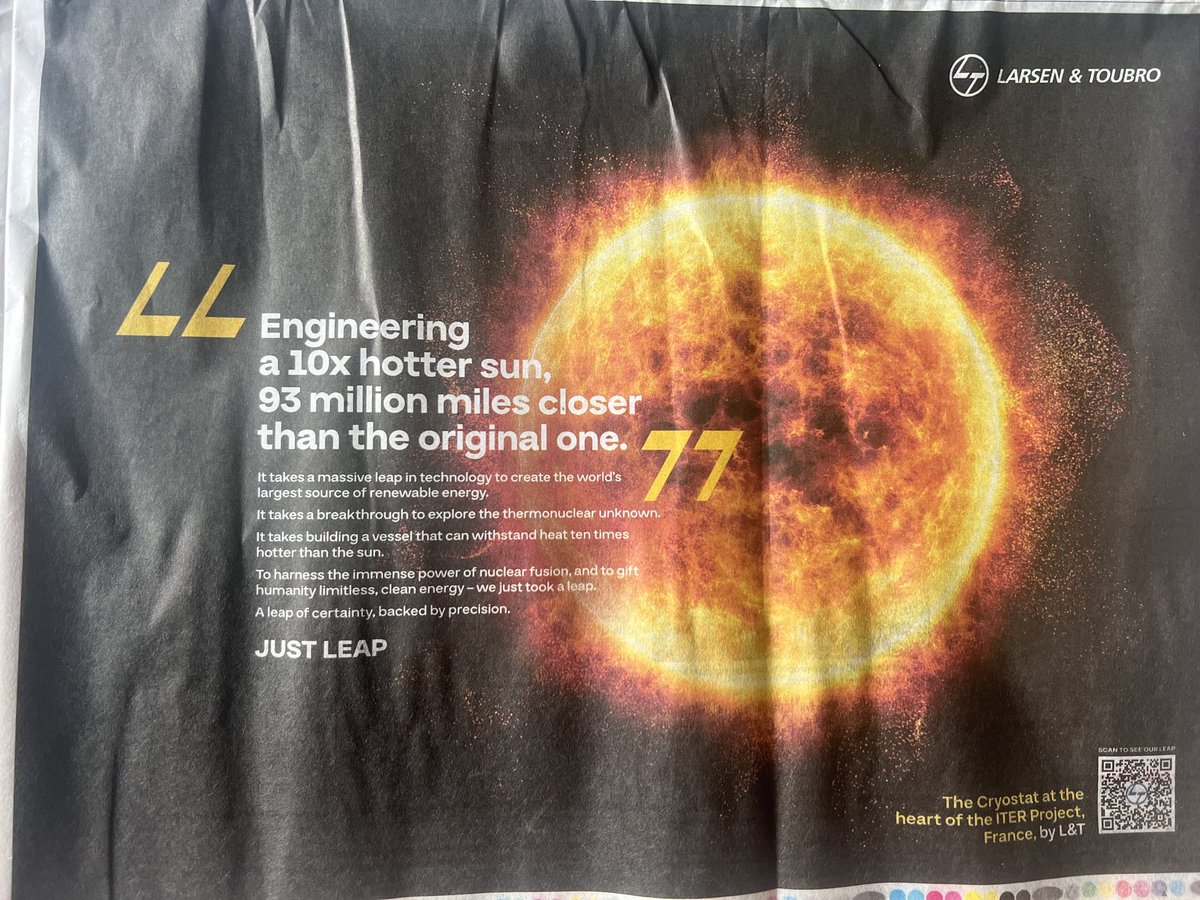 Gaurav_Gullaiya's tweet photo. We have giants like @larsentoubro, start ups like @PranosFusion and @iterorg experts including @Nitendra_S at @YouthIyns 

Nuclear Fusion space needs a renewed commitment from the @PMOIndia @DAEIndia 

This can be privately led instead of completely controlled model as in fission based energy systems! 

Nuclear Fusion research should be a focus on priority for the nation! 

"That retired expert won't be having this on priority" but the youth will make it happen! 

@YouthIyns