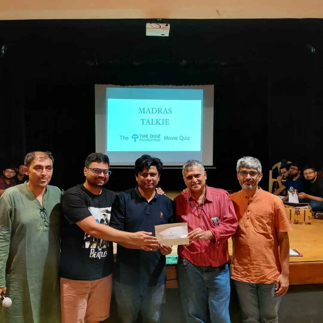 quizfoundation's tweet image. Winners of the India Quiz at QFIesta 2025.

1. Vinoo,Rajiv, Srinath
2. Sachin, Debanjan, Prithwish
3. Sourjo, Samanway, Samyo