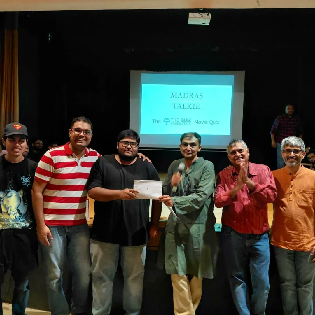 quizfoundation's tweet image. Winners of the India Quiz at QFIesta 2025.

1. Vinoo,Rajiv, Srinath
2. Sachin, Debanjan, Prithwish
3. Sourjo, Samanway, Samyo