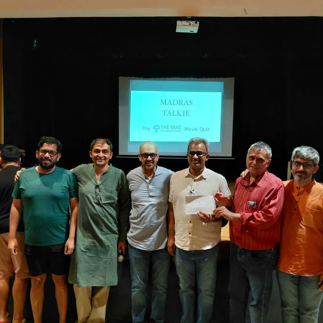 quizfoundation's tweet image. Winners of the India Quiz at QFIesta 2025.

1. Vinoo,Rajiv, Srinath
2. Sachin, Debanjan, Prithwish
3. Sourjo, Samanway, Samyo