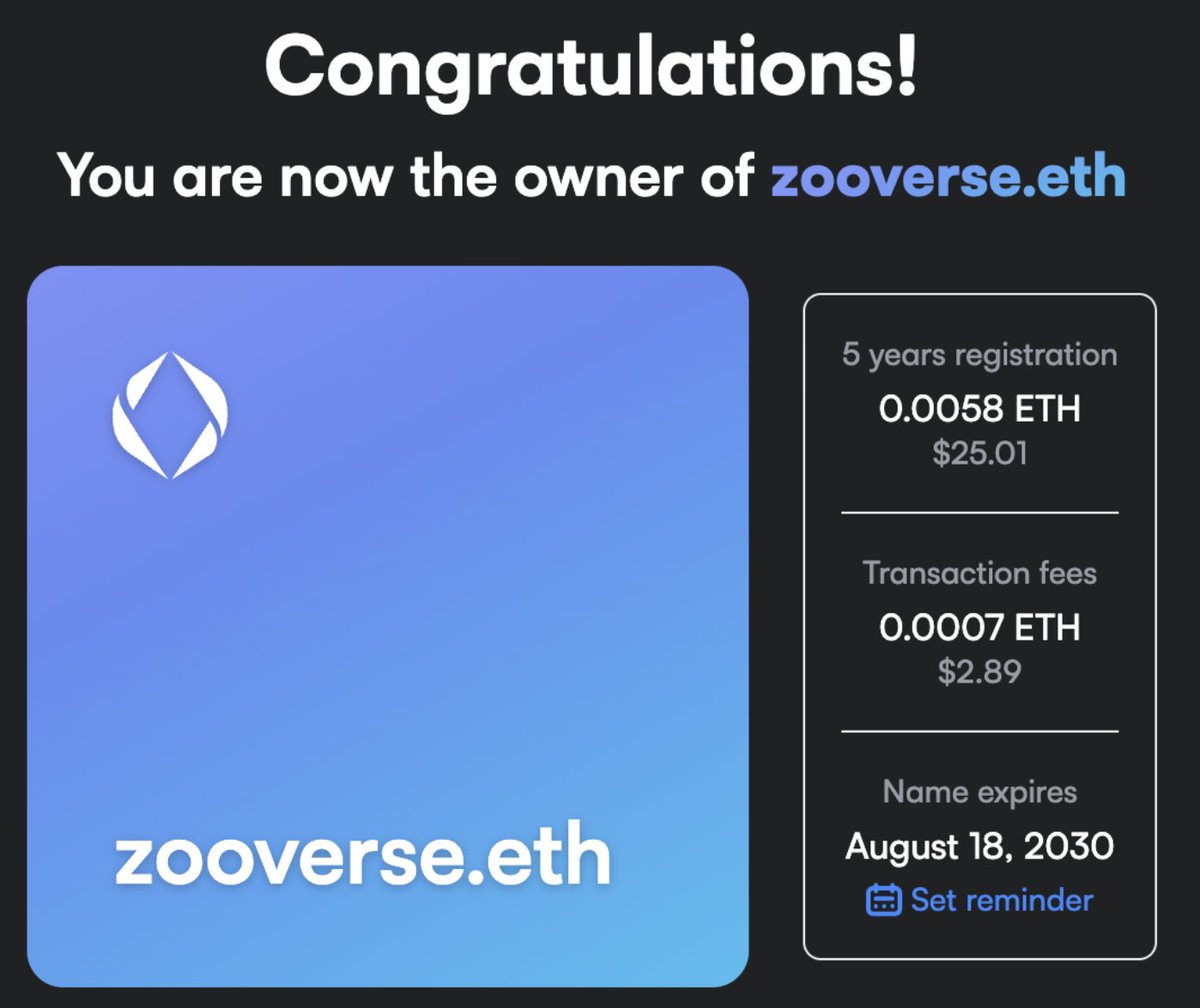 estridthelion's tweet photo. Well I guess I'm stuck with @ZooVerseNFT for another 5 more years 🦁 https://t.co/aHdYDbD1p3