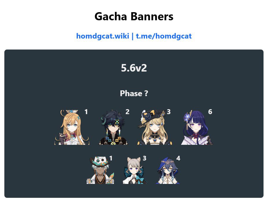 carobei96's tweet photo. @laumatimely so this actually does not mean they are both going to run in the first phase. it just means these are the 5 stars that will be running in 6.0. homdgcat has posted like this before in previous versions. so I wouldn’t count on them both running in the first phase https://t.co/OfKhly923D