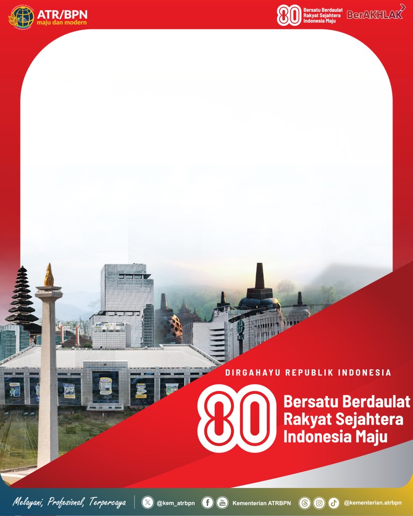 KantahPKLKota's tweet photo. #Repost @kem_atrbpn Halo #SobATRBPN, dlm rangka memeriahkan Hari Kemerdekaan RI yang ke-80, yuk gunakan Twibbon kemerdekaan Kementerian ATR/ BPN berikut:
https://t.co/nZLEta4HTT
Bersatu Berdaulat
Rakyat Sejahtera
Indonesia Maju
#HUT80
#BersatuBerdaulat https://t.co/NgYMd7akaQ