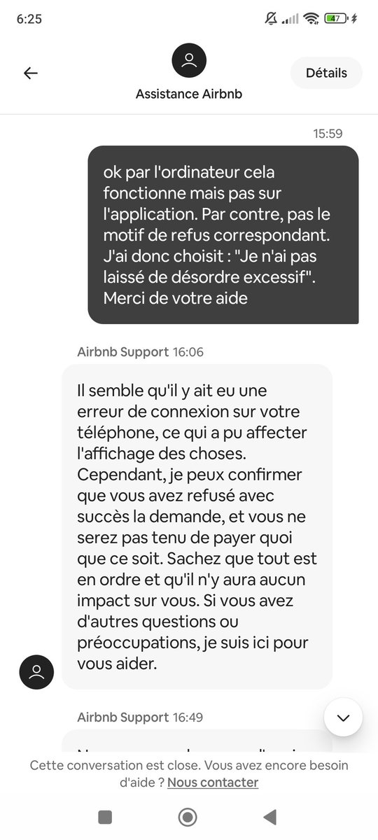 Mamel014's tweet photo. @airbnb_fr , Ravie de ces échanges avec votre assistance pour ensuite avoir le service résolution qui me dit au vu des éléments vous êtes responsable. Vous devez payer !! C'est déplorable vos services. 
En tout cas, terminé de passer par votre plateforme. #litige #Airbnb https://t.co/PJFpzNbdTI