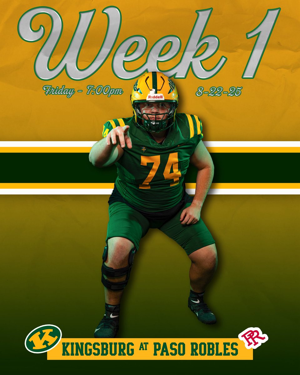 The Vikings travel to Paso Robles to take on the Bear Cat on Friday August 22 at 7pm! Let’s Go Vikes!