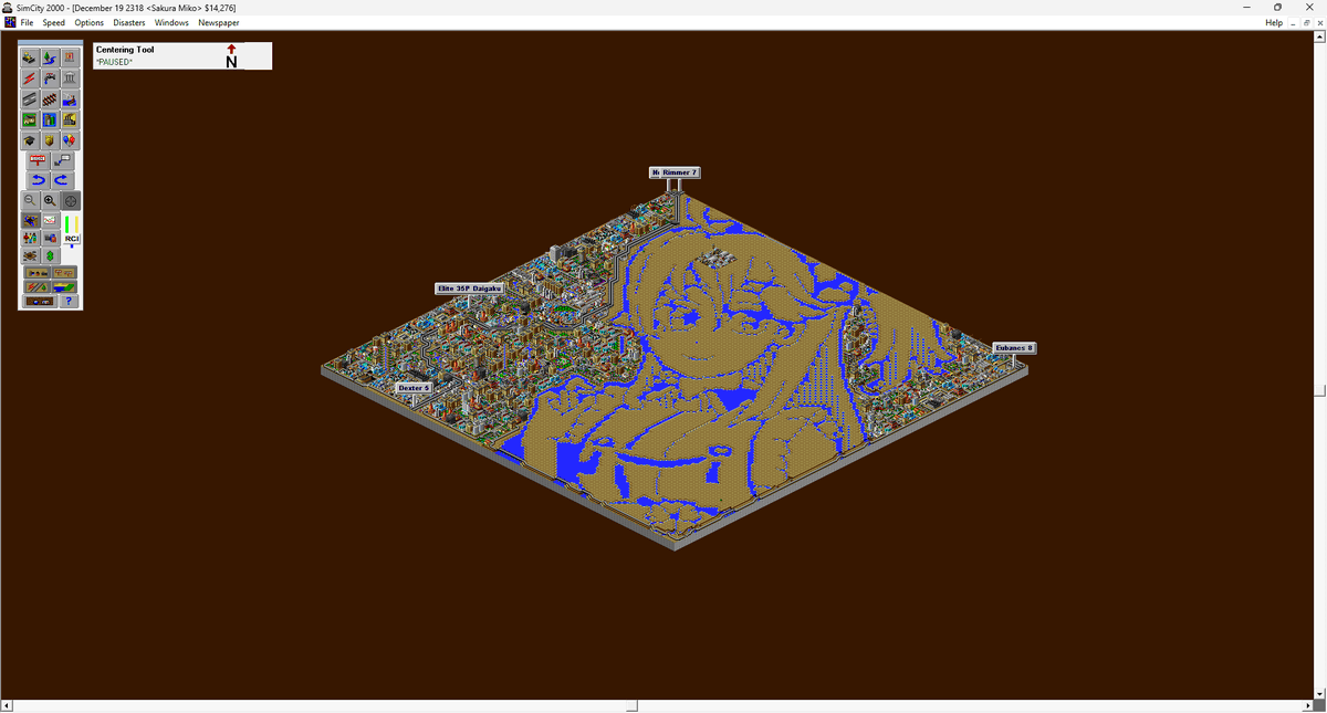 BlayzrRed's tweet photo. Sakura Miko but as a City in SimCity 2000
#さくらみこ #miko_Art #SimCity2000 https://t.co/zmTCyC6HSe