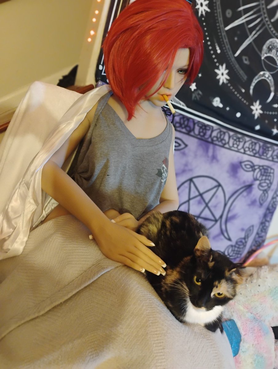 MommyMisfit (@gurugiamarie) on Twitter photo Well she's apparently an animal person, and my cat Betty's new best friend. I did not stage this <a href="/FunWestDoll/">FunWestDoll</a> l
I just came downstairs after putting the cigarette in her mouth and putting the blanket on her to find the cat on her lap.♥️♥️♥️♥️♥️ #funwestdoll #Sophemina Well she's apparently an animal person, and my cat Betty's new best friend. I did not stage this <a href="/FunWestDoll/">FunWestDoll</a> l
I just came downstairs after putting the cigarette in her mouth and putting the blanket on her to find the cat on her lap.♥️♥️♥️♥️♥️ #funwestdoll #Sophemina