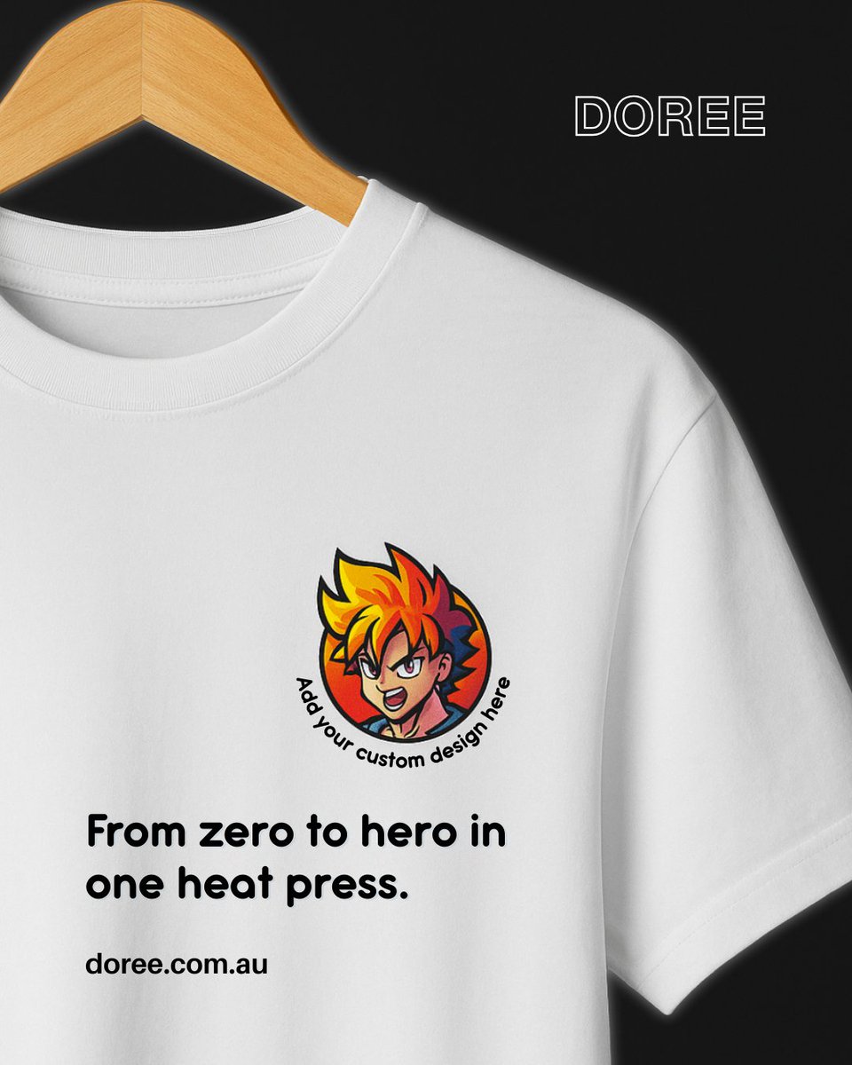 DoreePrinting's tweet photo. Zero to Hero in one press. ⚡
With Doree’s heat transfer prints, your plain tee transforms into a statement piece-sharp, vibrant, and built to last.

📞 07 3391 6044 | 📧 reception@doree.com.au
🌐 https://t.co/ND1B2Duyuc
.
#CustomWithDoree #HeatTransferPrinting #BrisbanePrinting https://t.co/I3PSwITxs4
