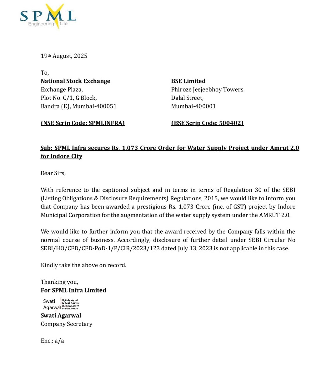 NRAJ_STOCK's tweet image. #SPML

 SPML Infra secures Rs. 1,073 Crore Order for Water Supply Project under Amrut 2.0 for Indore City

@jitu_stock