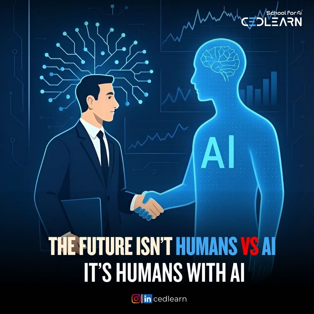 cedlearn's tweet image. The real question isn’t Humans vs AI — it’s how far we can go together.
At Cedlearn, we don’t just teach AI, we prepare you to work with it to innovate, solve problems, and create the future. ##humanswithai #cedlearn #futureofwork #artificialintelligence #datacience