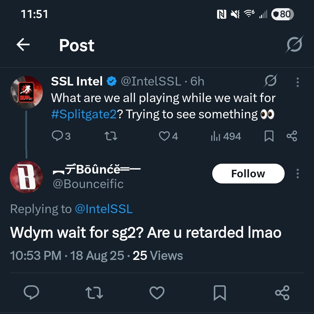 SSL Intel (@intelssl) on Twitter photo We are here for the competitive Splitgate community. You pub kids are weird. We are here for the competitive Splitgate community. You pub kids are weird.