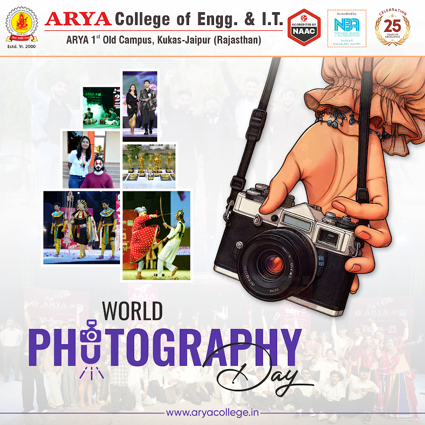 aryacolleges's tweet photo. On this #WorldPhotographyDay, #AryaCollege of Engineering &amp; IT, celebrates the art of freezing time through the lens. From vibrant cultural events to proud achievements, every click reflects the energy, passion, &amp; spirit of #ACEIT.
#MomentsThatMatter #CreativeLens #PhotographyDay https://t.co/lgUUu7bMIL