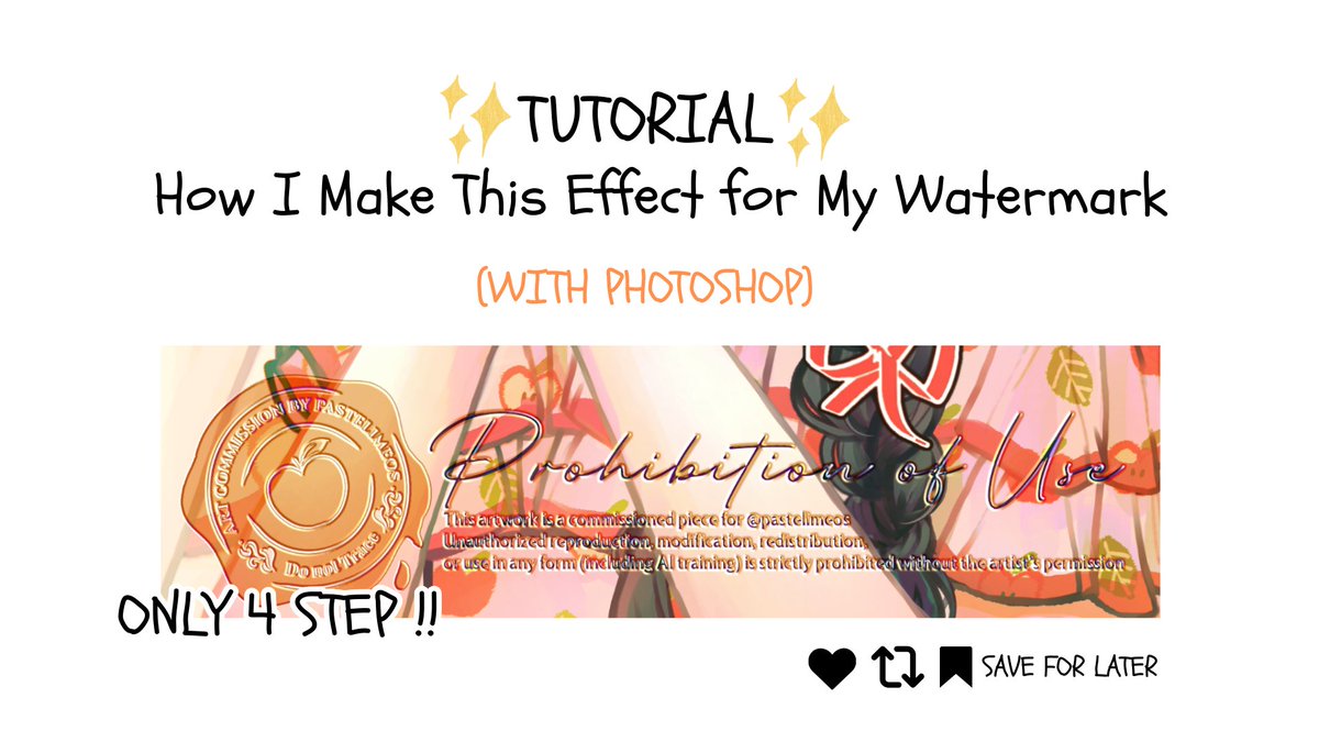 HOW I MAKE THIS EFFECT FOR MY WATERMARK 
[A Thread]
-
Kemarin banyak banget yang minta ditag dan disuruh bikin tutorial, so here it is! ✨
Maaf ya kalau ada bagian yang kurang dimengerti bahasanya. Kalian bisa tanya aku kalau ada yang masih bingung ^^ DM-ku terbuka lebar 💌